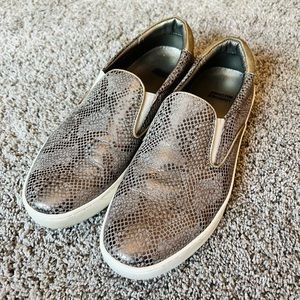 Johnston & Murphy Slip-On Leather Loafers Metallic Snakeprint